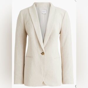 J. Crew Women’s Linen-Blend Cream Single-Button Blazer